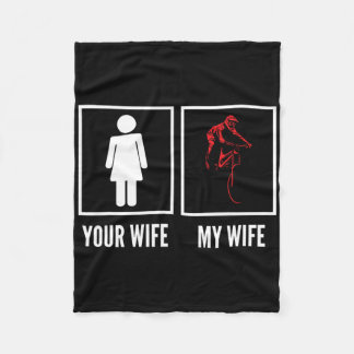 Your Wife My Wife Biker Cyclist Mountain Biking  Fleece Blanket