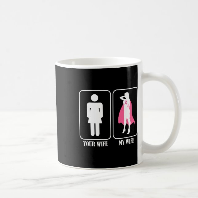 Your Wife My Wife Husnd Breast Cancer Awareness  Coffee Mug (Right)
