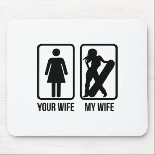 Your Wife My Wife Snowboarder - Female Boarder Gif Mouse Mat