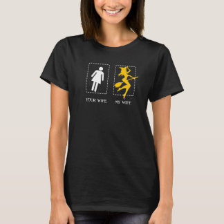 Your Wife My Wife Witch Cast Spell Broom Halloween T-Shirt