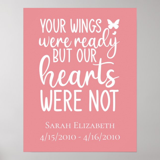 Your Wings Were Ready But Our Hearts Were Not Post Poster (Front)