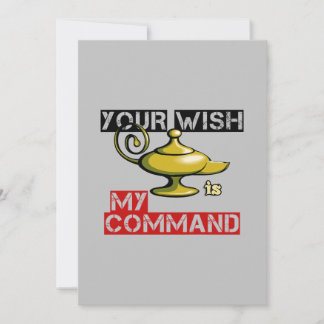 Your Wish is My Command Aladdin Lamp Design Holiday Card