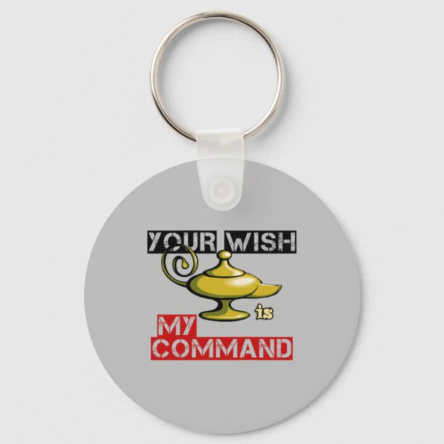 Your Wish is My Command Aladdin Lamp Design Key Ring (Front)