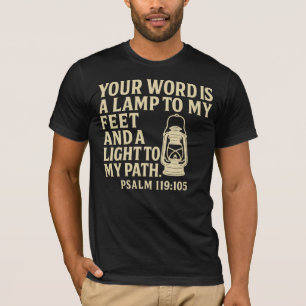 Your Word Is a Lamp – Psalm 119:105 Christian Lant T-Shirt