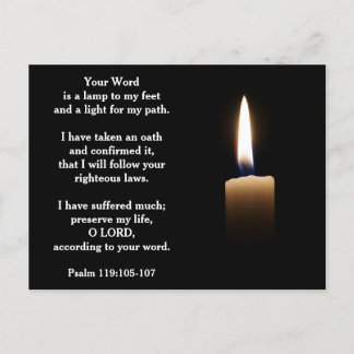 Your Word is a Lamp to my Feet Psalm 119:105-107 Postcard