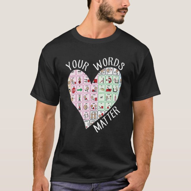 Your Word Matter Heart Back To School Teacher Stud T-Shirt (Front)