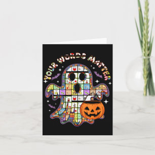 Your Word Slp Speech Therapy Aac Ghost Halloween Card
