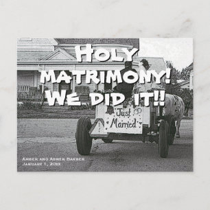 Your Words and Photo Funny Elopement Announcement Postcard