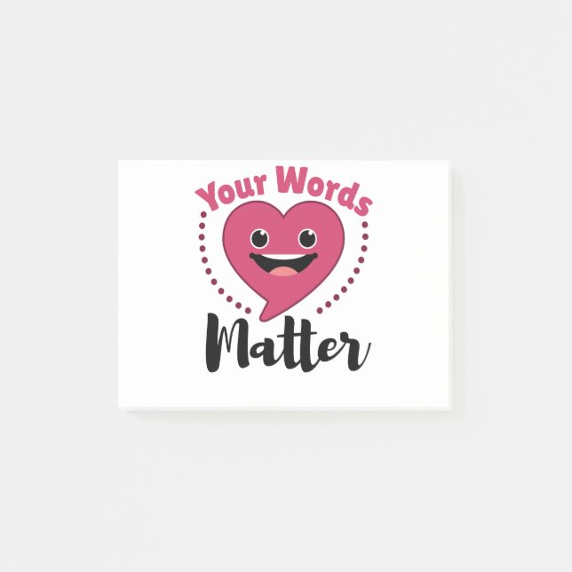 Your Words Matter SLP Speech Language Pathology Post-it Notes (Front)