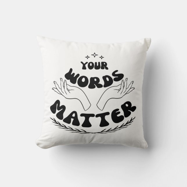 Your Words Matter Sweatshirt, Speech Language Cushion (Front)