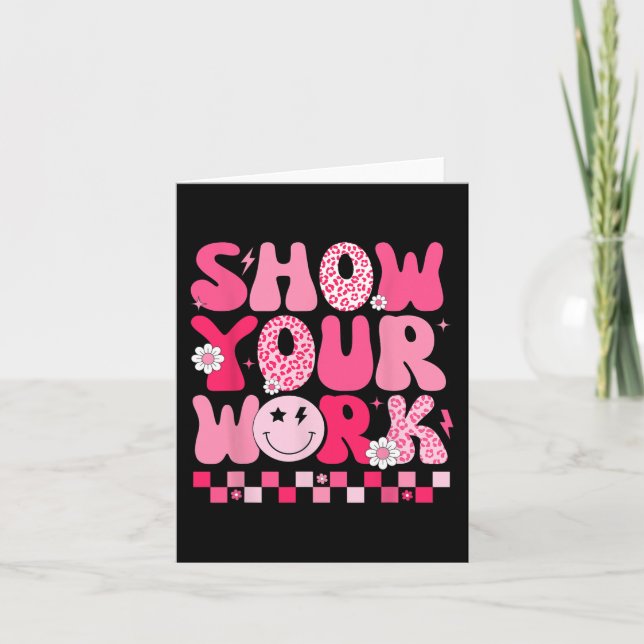 Your Work Math Teacher Test Day Motivational Testi Card (Front)