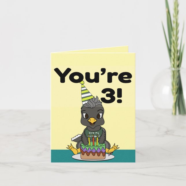 You're 3 Happy Birthday Card (Front)