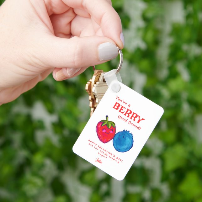 You're a Berry Good Friend Sweet Valentines Photo Key Ring (Hand)