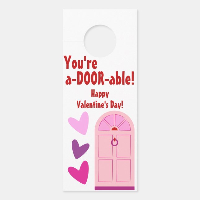 You're A-DOOR-able Valentine's Door Hanger (Front)