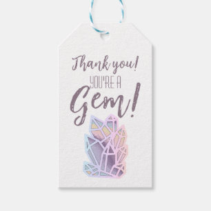 You're A Gem Thank You Appreciation Favor Gift Tags