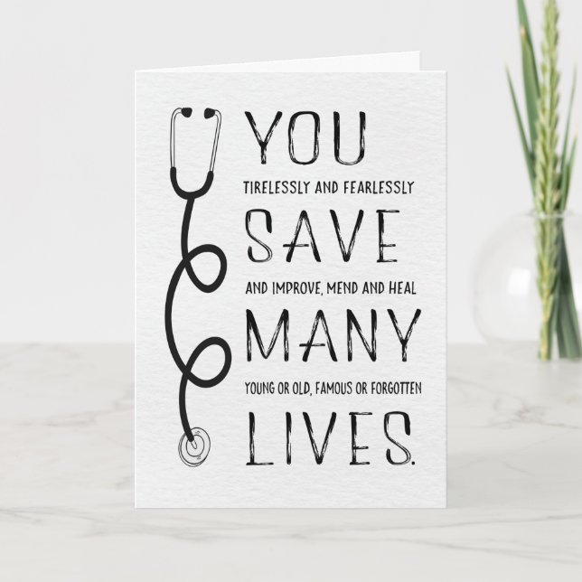 You're a Great Doctor, Making World a Better Place Card (Front)