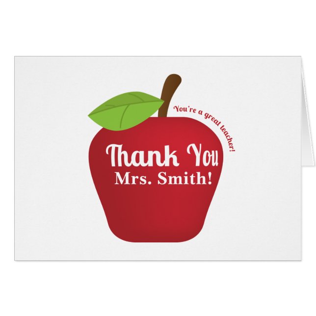 You're a great teacher! Teacher appreciation apple (Front Horizontal)