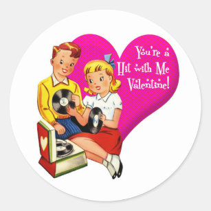 You're a Hit with Me, Valentine! Classic Round Sticker