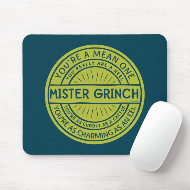 You're a Mean One Mister Grinch Quote Mouse Mat (With Mouse)