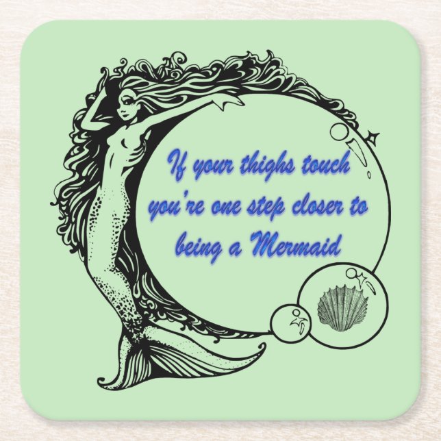 You're a Mermaid Square Paper Coaster (Front)