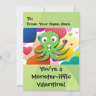 You're a Monster-iffic Valentine 5x7 Holiday Card