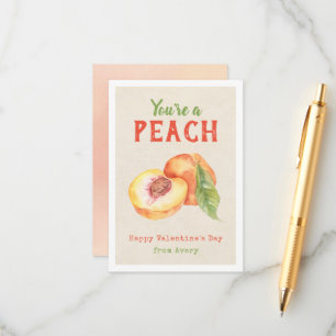 You're a Peach Kids School Valentine's Day Cards