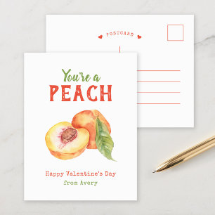 You're a Peach Kids Valentine's Day Holiday Postcard