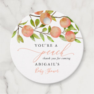 You're a Peach Rustic Summer Baby Shower Favour Ta Tags