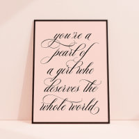 You're a Pearl of a Girl Inspirational Quote Art  