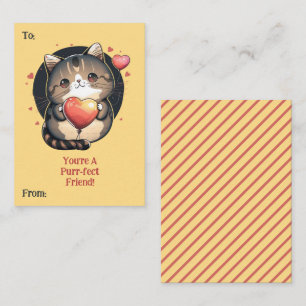You're A Purrfect Friend Cat Themed Valentine's Card