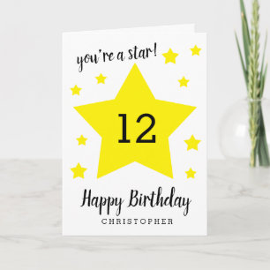 You're a star 12th Birthday Card