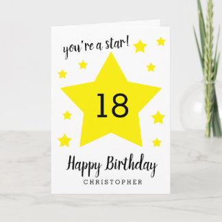 You're a star 18th Birthday Card