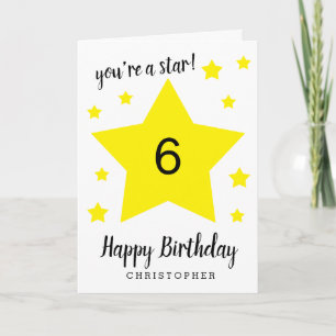 You're a Star 6th Birthday Card