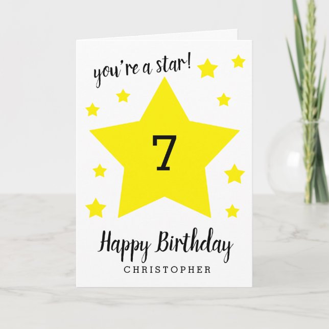 You're a Star 7th Birthday Card (Front)