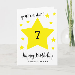 You're a Star 7th Birthday Card