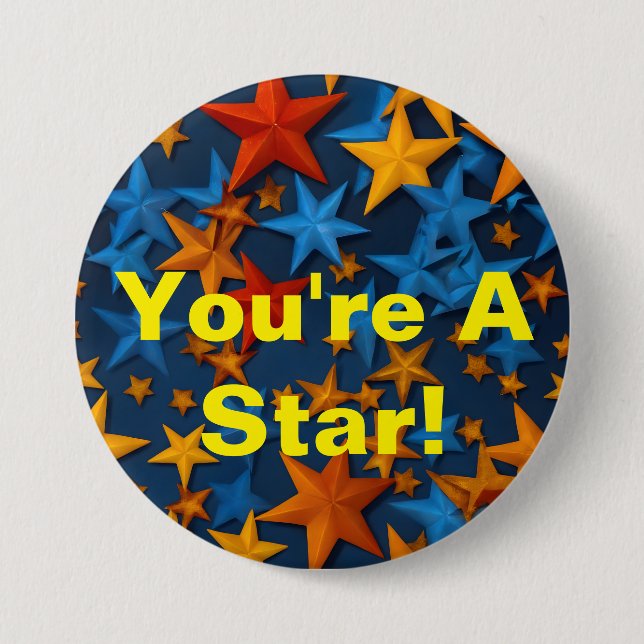 "You're a Star!" Colorful Star Achievement Badge (Front)