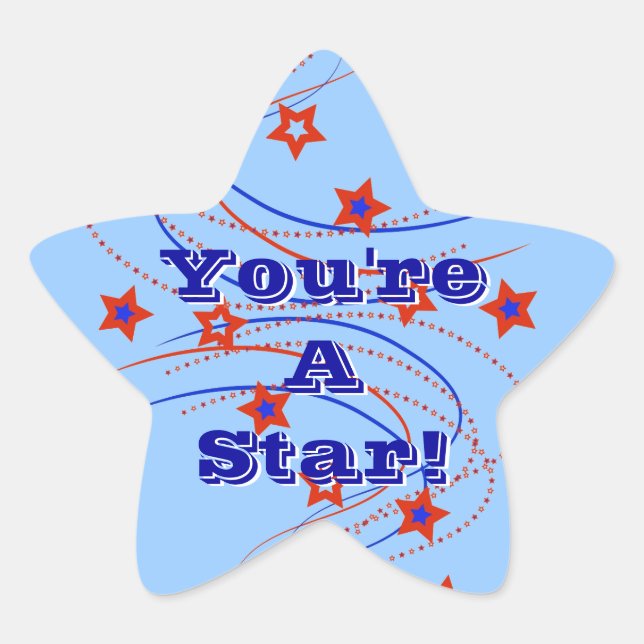 You're A Star! Fireworks & Stars Sticker Stars (Front)