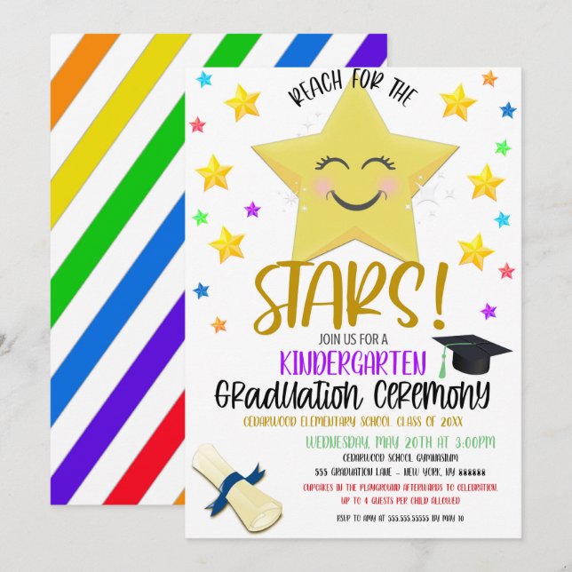 You're A Star kids Grad Ceremony invite (Front/Back)