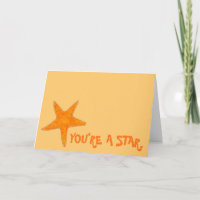 You're a Star Orange Starfish Congrats Shell Beach