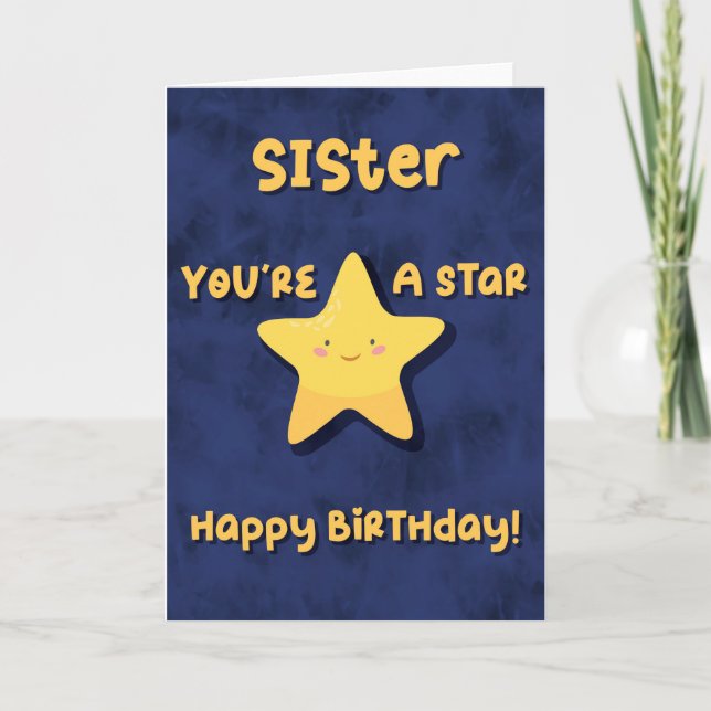 You're A Star Sister Birthday Card (Front)