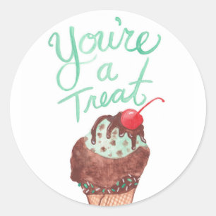 You're a Treat Ice Cream Classic Round Sticker