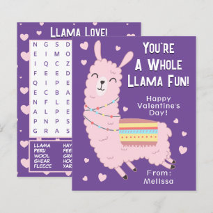 You're A Whole Llama Fun Classroom Valentine's Day