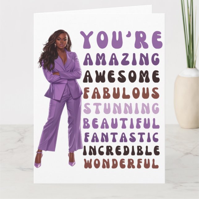 You're amazing, awesome, fabulous, stunning sista card (Front)