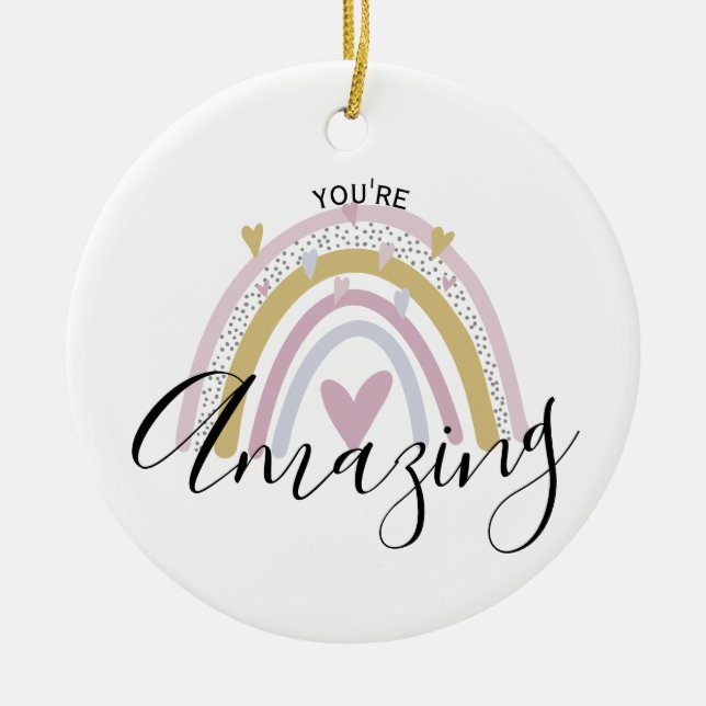 you're amazing positive affirmation gift for mum ceramic tree decoration (Front)