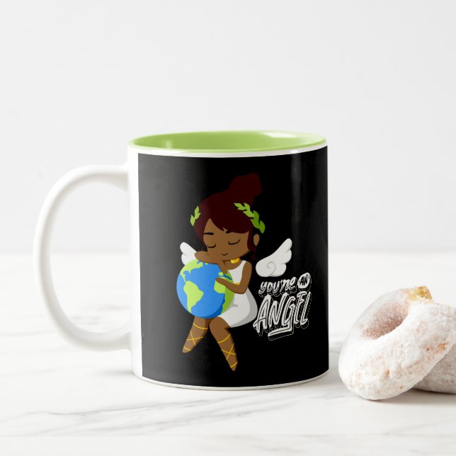 You're An Angel  Two-Tone Coffee Mug (With Donut)