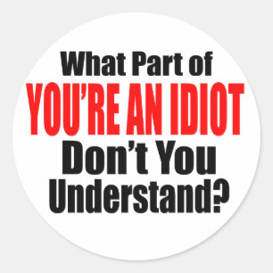 You're an Idiot Classic Round Sticker