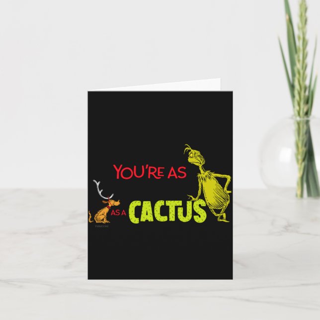 Youre As Cuddly As A Cactus Quote  Card (Front)