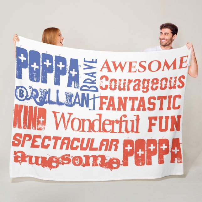 You're Awesome Custom Name Red White Blue USA Flag Fleece Blanket (In Situ)