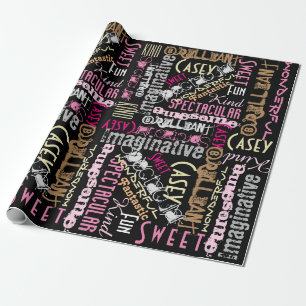 You're Awesome! Name Words Pattern Wrapping Paper