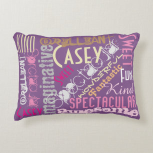 You're Awesome! Personalised  Name Words Collage Decorative Cushion